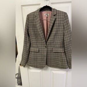 Tahari Arthur S. Levine Women’s Plaid Blazer Size 4 | Brown & Pink
